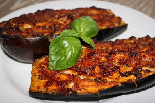 garlic & basil roasted eggplant