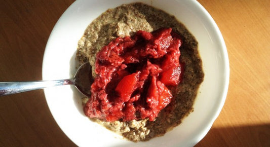 Warm Granola with Strawberry Compote